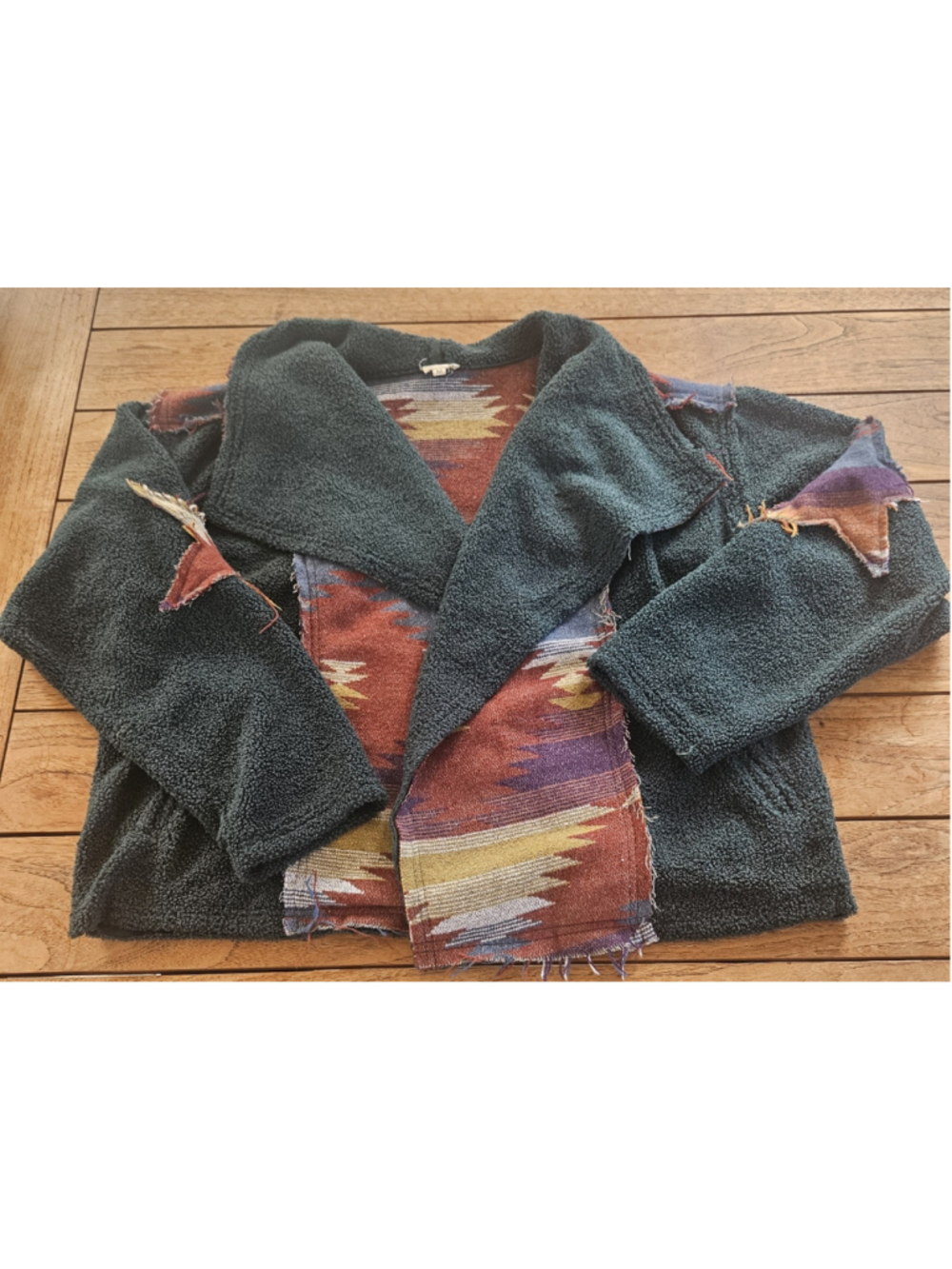 POL Clothing Meadow Bound Southwestern Aztec Sherpa Patchwork Jacket Size M
